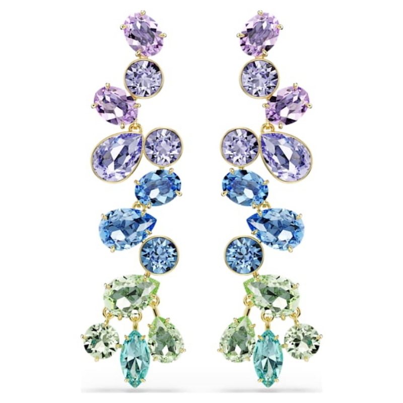 Swarovski 5751294 swarovski fashion piece - gema orecchino a buco chndl long mul/gos nuovo in scatola originale