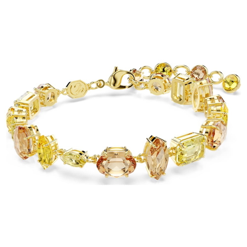 Swarovski 5754260 braccialetto gema, taglio misto, giallo, finitura oro 18k di swarovski originale