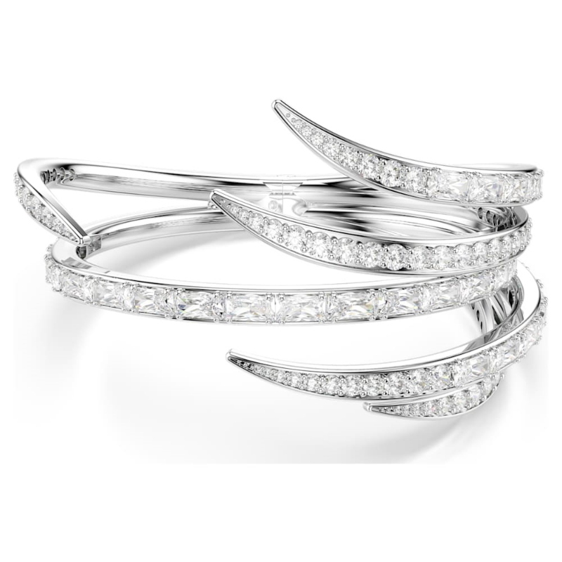 Swarovski 5756047 bracciale rigido vienna, taglio misto, bianco, placcato rodio di swarovski originale