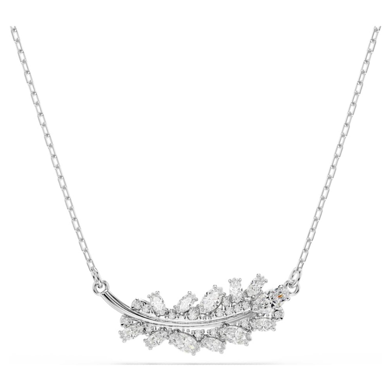 Swarovski 5756111 pendente vienna, taglio misto, piuma, bianco, placcato rodio di swarovski originale