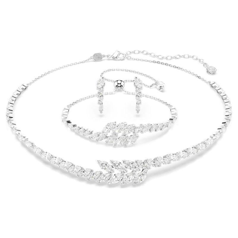 Swarovski 5762135 set mesmera, set (3), taglio marquise, bianco, placcato rodio di swarovski originale