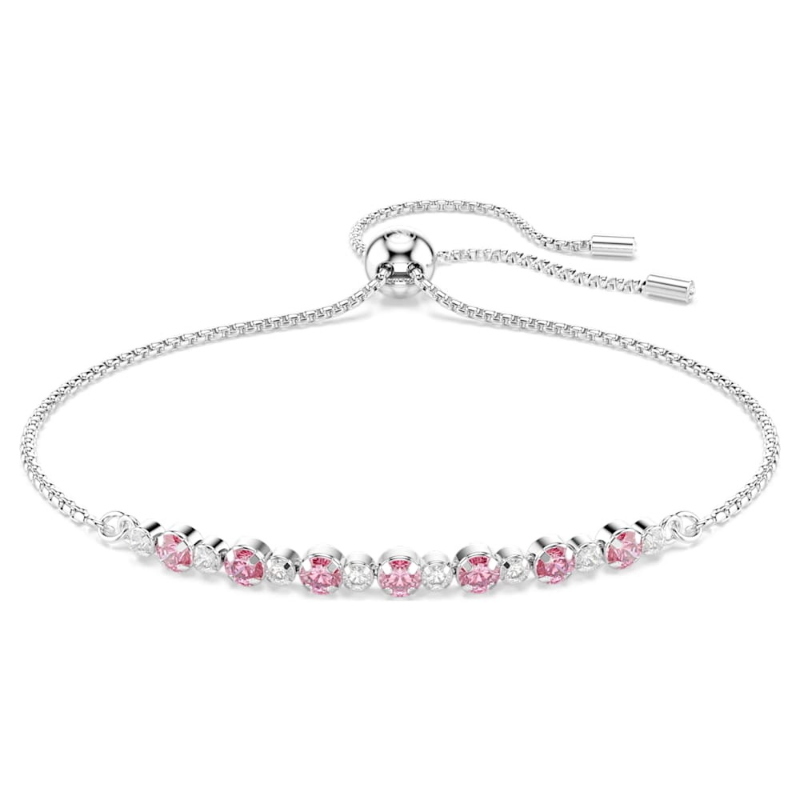 Swarovski 5763042 braccialetto matrix, taglio round, rosa, placcato rodio di swarovski originale