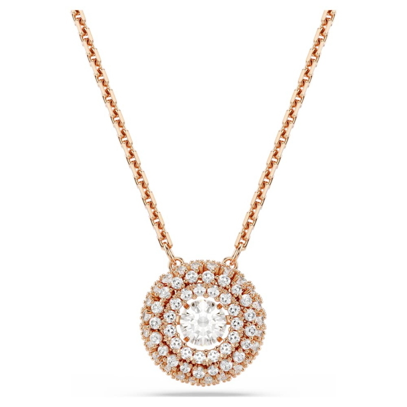 Swarovski 5764190 pendente sublima, taglio round, bianco, finitura oro rosa 18k di swarovski originale