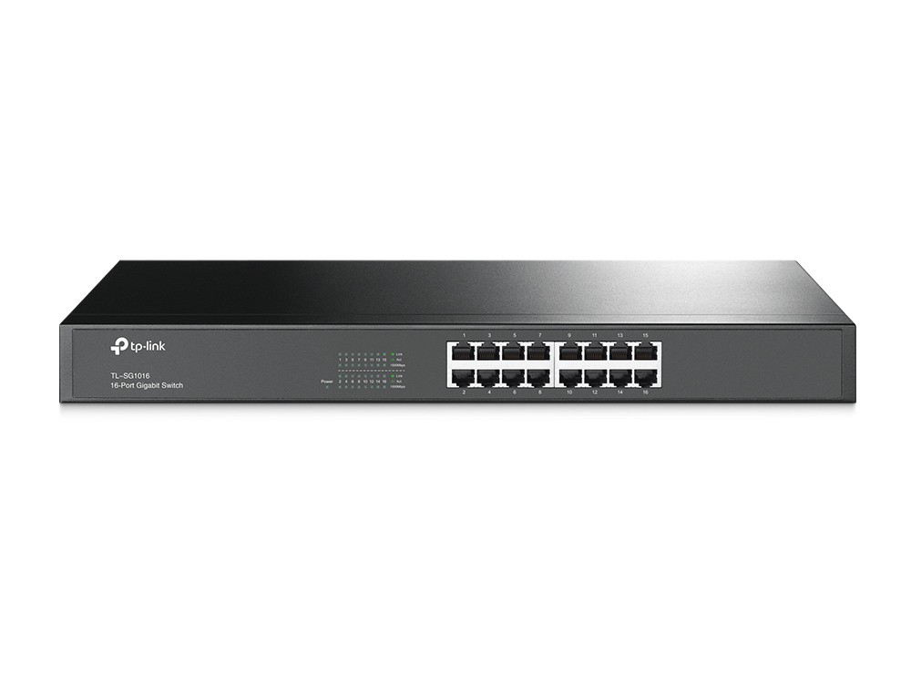 Switch 16P Gigabit Rack Mountable S Teel Case Tplink
