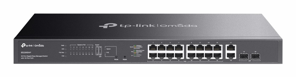 Switch 20P Gb Easy Managed Omada 16P Poe+ 16Xgb 2Xsfp Port Sdn Cntrl
