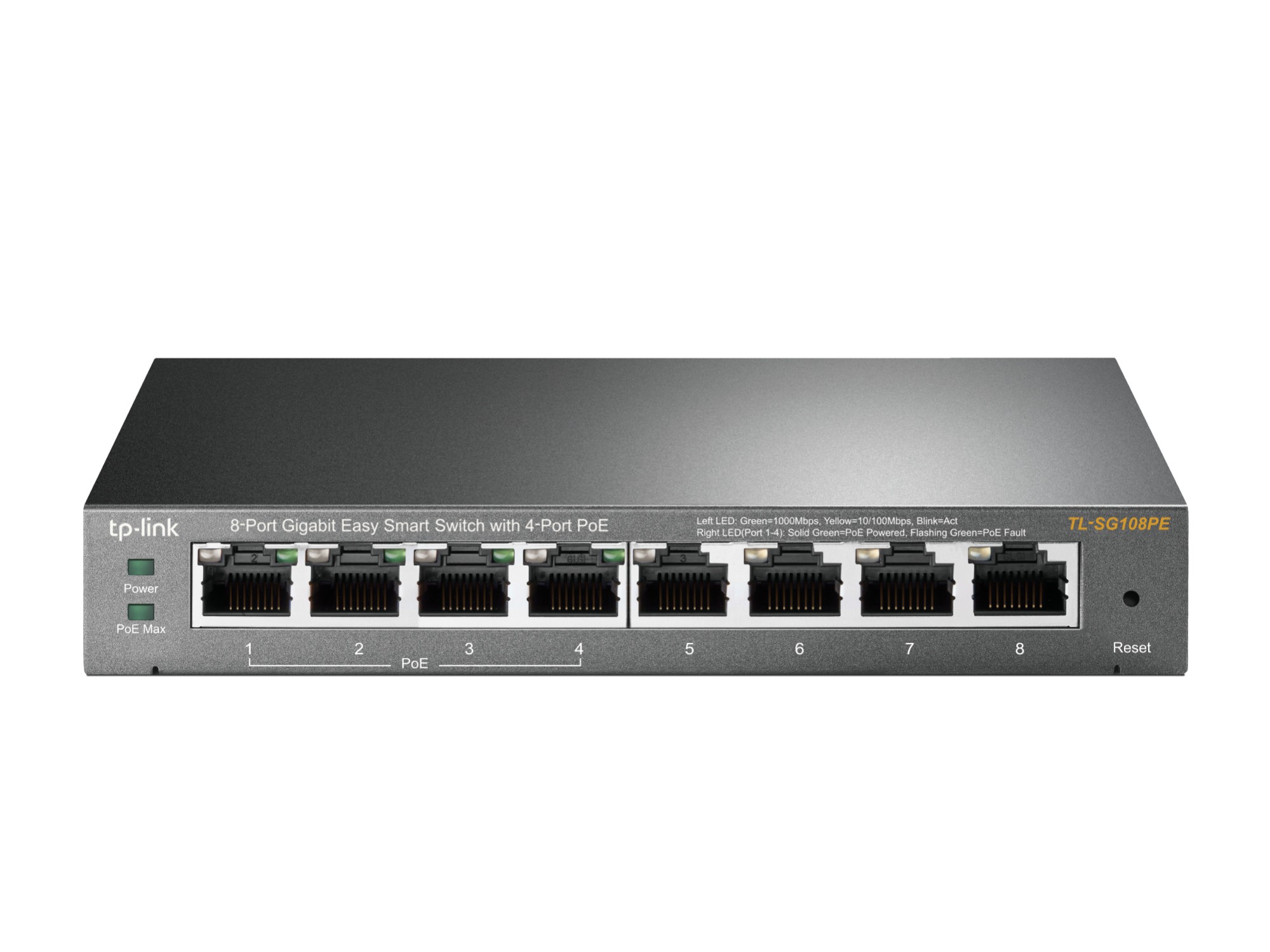 Switch 8P Gigabit Di Cui 4P Poe E Tp-Link Metal Case