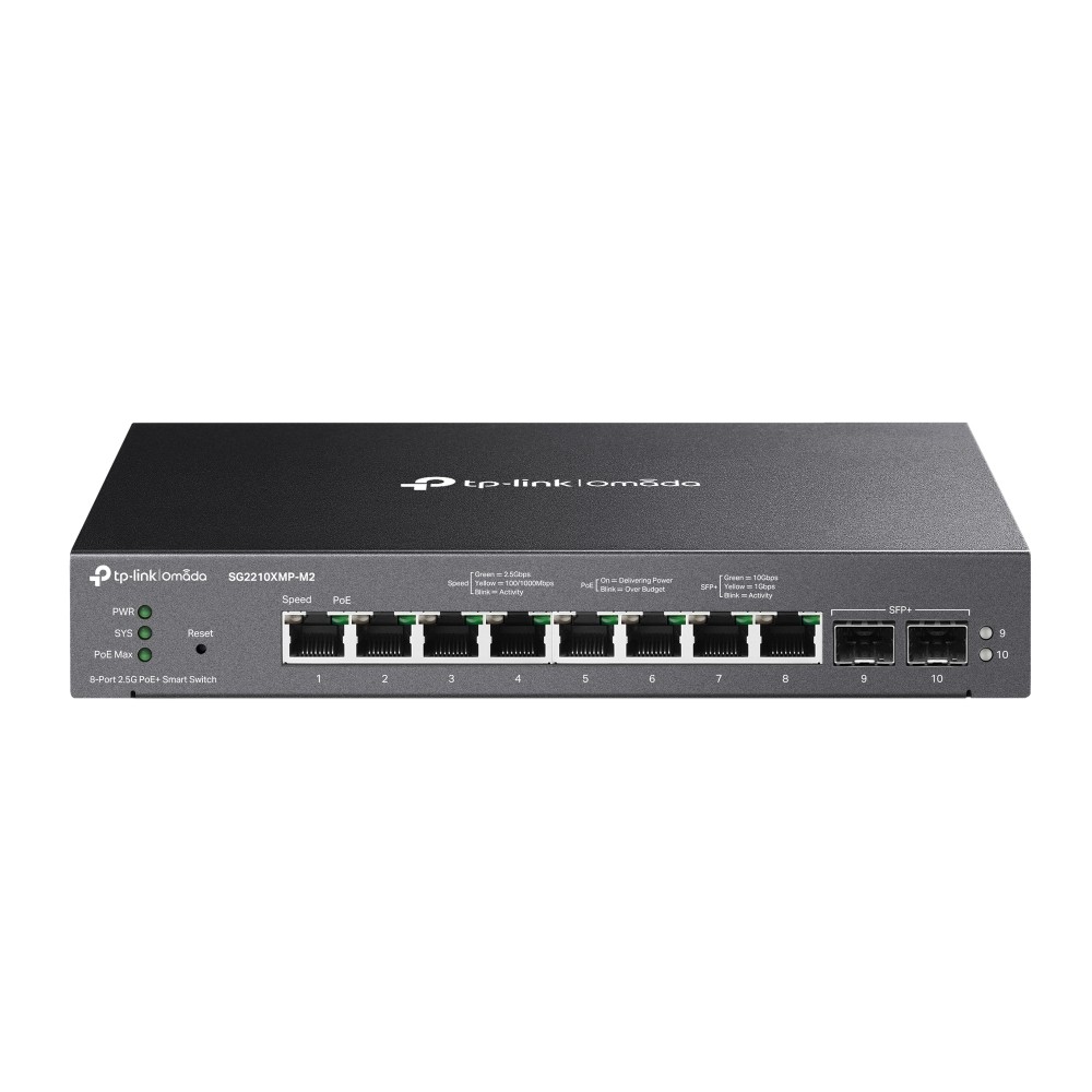 Switch 8P Poe+ Omada 8X25G Poe+ 2X10G Sfp+ Slots Smart Switch