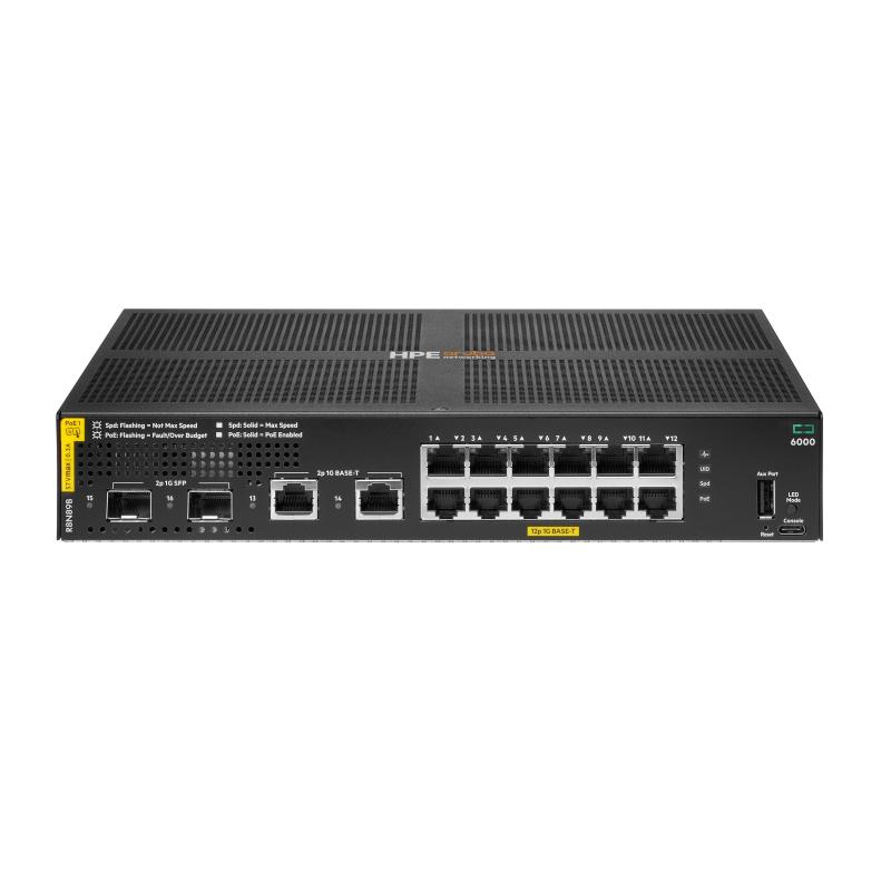 Switch r8n89b r8n89a aruba cx 6000 12 x 10/100/1000 class4 (poe 139w) + 2 x 1gb baset + 2 x 1gb sfp garanzia a vita limitata Switch r8n89b r8n89a aruba cx 6000 12 x 10/100/1000 class4 (poe 139w) + 2 x 1gb baset + 2 x 1gb sfp garanzia a vita limitata