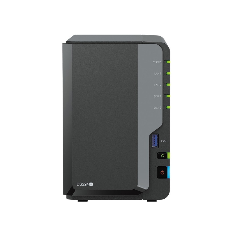 Synology diskstation ds224+ server nas e di archiviazione desktop collegamento ethernet lan nero j4125