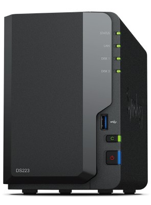 Synology Nas Tower 2Bay 2.5/3.5 Hdd Sata Cpu Realtek Rtd1619B + 2Gb Ram Ddr4 + 2X Gigabit + X3 Usb