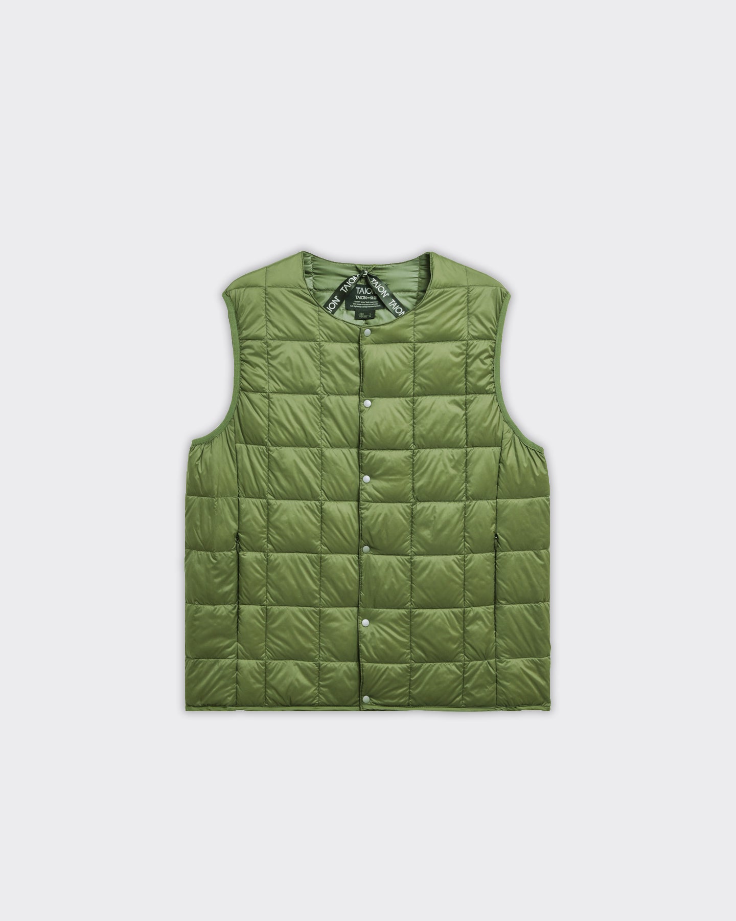 Taion Vest Crewneck Button Down Olive