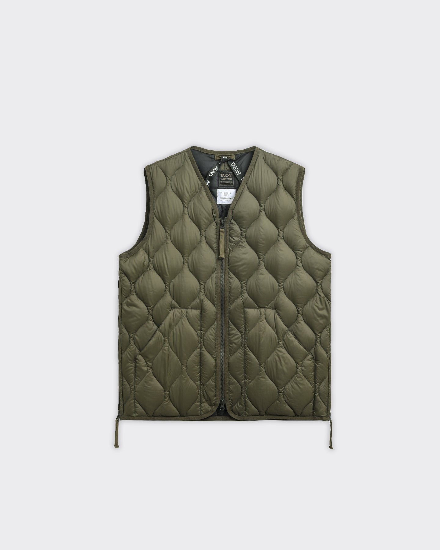 Taion Vest V-Neck Military W-Zip Dark Olive