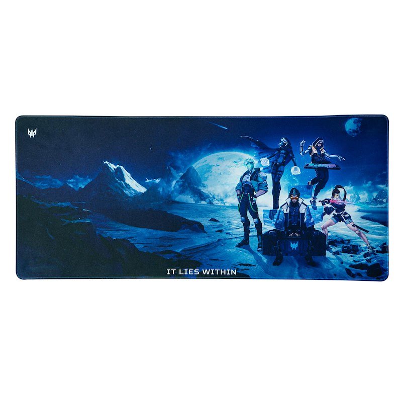 TAPPETINO MOUSE ACER Predator Mousepad XXL, Superficie idrorepellente, Bordi cuciti e anti-sfilacciamento, Base in gomma antiscivolo, microtessitura ultra liscia., Nero