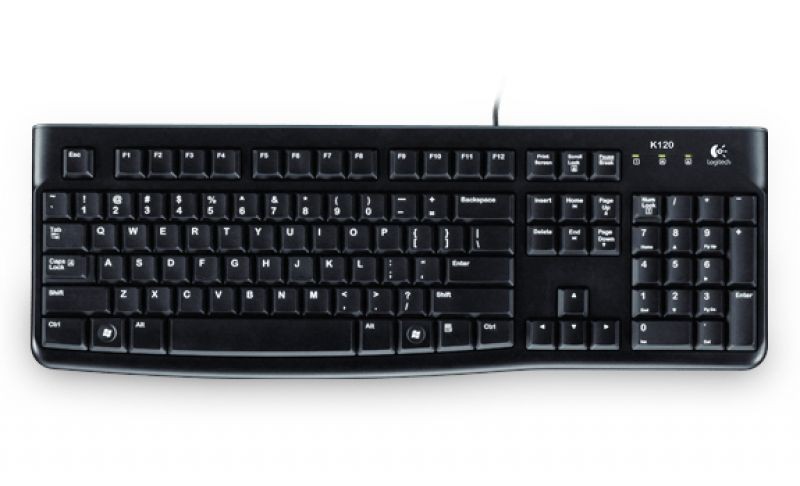 Tastiera K120 Log Oem Black Usb Slim