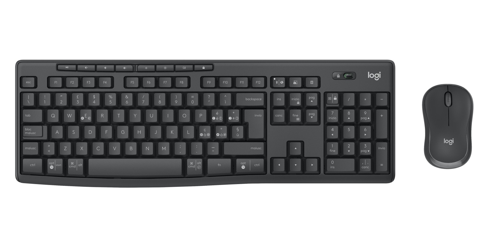 Tastiera Mk370 Log Wireless+Mouse Usb Silent Nero