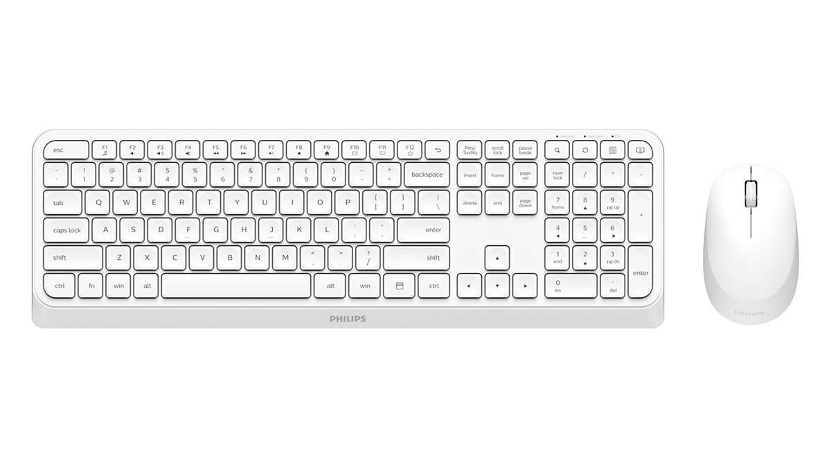 Tastiera Philips Usb Combo + Mouse Retail Spt6307W/34 Wireless Bianca