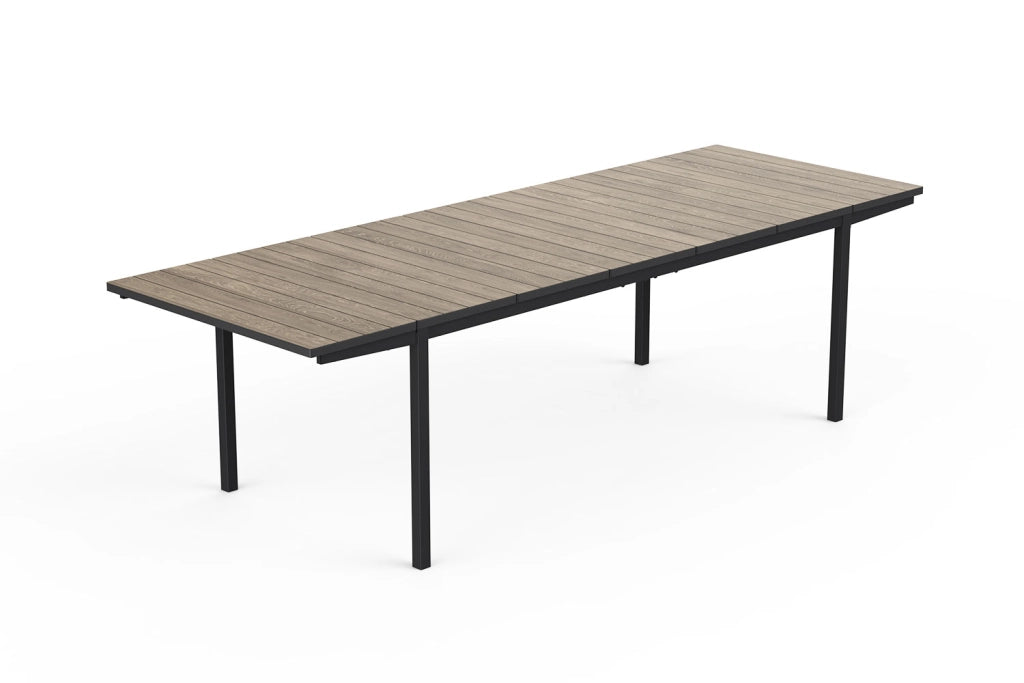 Tavolo Allungabile Interno-Esterno 194,5-272x94x75 cm Keter Porto Nova in Decocoat Graphite e Ashwood