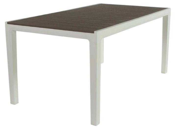 Tavolo da Giardino 160x90x74 cm Keter Harmony Bianco e Cappuccino