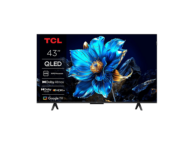 TCL 43T69C, Smart TV QLED 43'', Direct LED, 4K HDR, Google (Dolby Vision & Atmos, Game Master, Motion Clarity, compatibile con Assistant e Alexa)