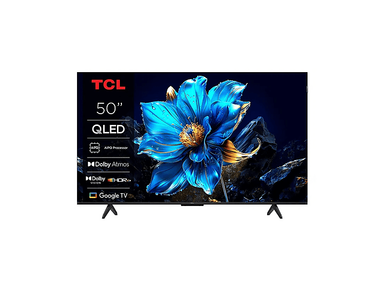 TCL 50T69C, Smart TV QLED 50'', Direct LED, 4K HDR, alimentata da Google (Dolby Vision & Atmos, Game Master, Motion Clarity, compatibile con Assistant e Alexa)