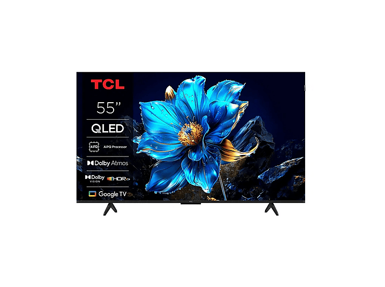 TCL 55T69C, Smart TV QLED 55'', Direct LED TV, 4K HDR Powered by Google (Dolby Vision & Atmos, Game Master, Motion clarity, compatible with Google Assistant Alexa)