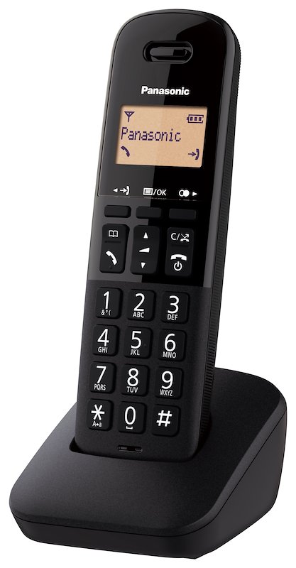TELEFONO CORDLESS PANASONIC KX-TGB610JT Nero, rubrica 50 numeri, tasti grandi, alto volume dell'audio