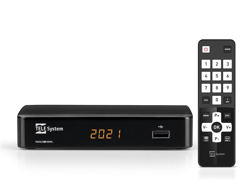 Telesystem Ts Facile Zapper T2 Hevc Display Tlc Tasti Grandi black