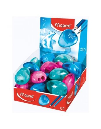 Temperamatite Maped I-Gloo a 1 foro con serbatoio di grande capacità - Forma ergonomica - Colori assortiti