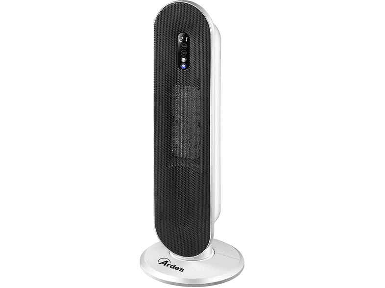 Termoventilatore ARDES TATANKA TORRE CERAMICA, Potenza 2000 W, 2 livelli di calore, Elementi riscaldanti in ceramica, Funzione Aria Fredda, Telecomando, Bianco / Nero