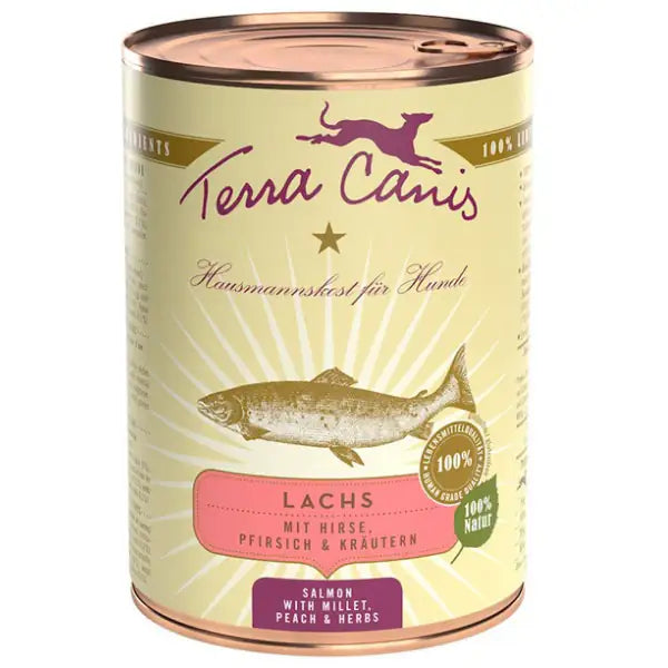 Terra Canis Classic Adult All Sizes 400 gr Salmone con miglio, pesca ed erbe aromatiche - confezione da 6 pezzi - Cibo umido per cani - 1° ORDINE? scegli tra BZR5 - BZR20 + 200 pt fedeltà