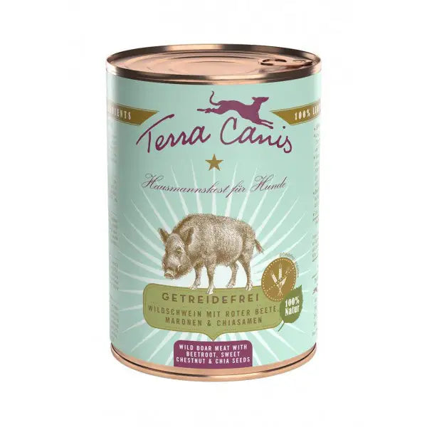 Terra Canis Grain Free 400 gr Cinghiale con barbabietola e castagne - confezione da 6 pezzi - Cibo umido per cani - 1° ORDINE? scegli tra BZR5 - BZR20 + 200 pt fedeltà