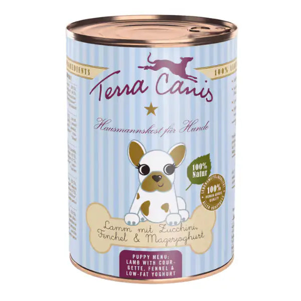 Terra Canis umido Cane Puppy 400 gr Agnello con zucchina, finocchio e yogurt - confezione da 6 pezzi - Cibo umido per cani - 1° ORDINE? scegli tra BZR5 - BZR20 + 200 pt fedeltà