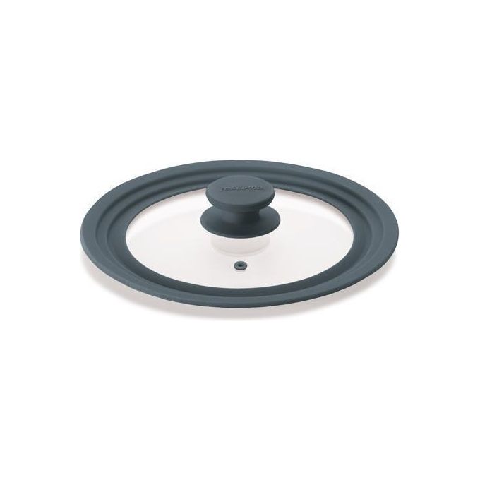 Tescoma 619121 Unicover Coperchio Universale vetro e silicone 20 22 24 cm valvola vapore forno 200°C colore Grigio