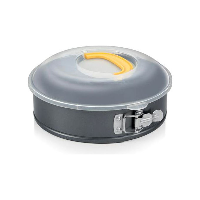Tescoma 623264 Delicia Stampo Torta Apribile con Coperchio Antiaderente 26 cm colore Grigio