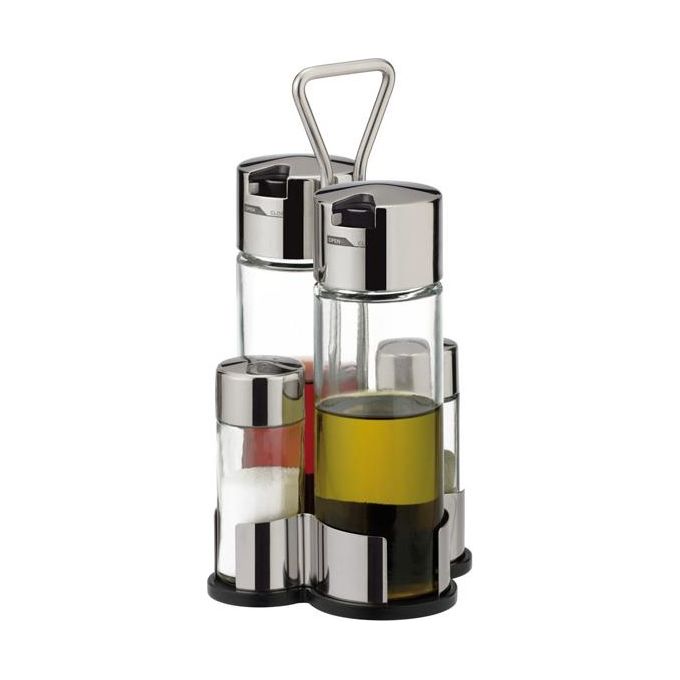 Tescoma 650354 Club Set Condimento 4 Pezzi in Acciaio Inox Vetro e Plastica colore Acciaio Inox