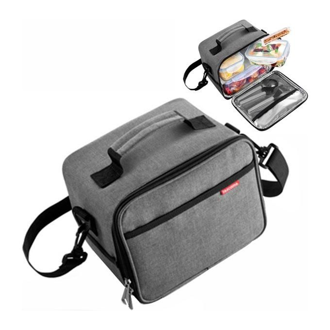 Tescoma 892246 Borsa Termica con 3 Contenitori Isolanti Capacita' 2,5 L Materiale Poliestere e Alluminio colore Antracite