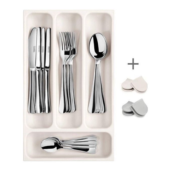 Tescoma 899410 FlexiSPACE Portaposate da Cassetto Organizzatore 6 Scomparti 37x22 cm colore Bianco