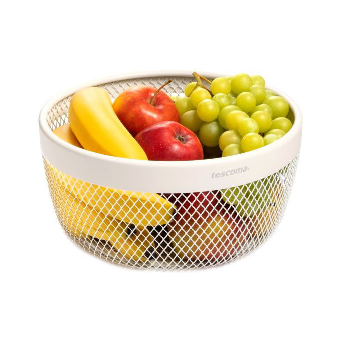 Tescoma 900828 Cestino Portafrutta in Metallo Smaltato Diametro 25 cm Altezza 12 cm Colore Bianco Tescoma 900828 Cestino Portafrutta in Metallo Smaltato Diametro 25 cm Altezza 12 cm Colore Bianco