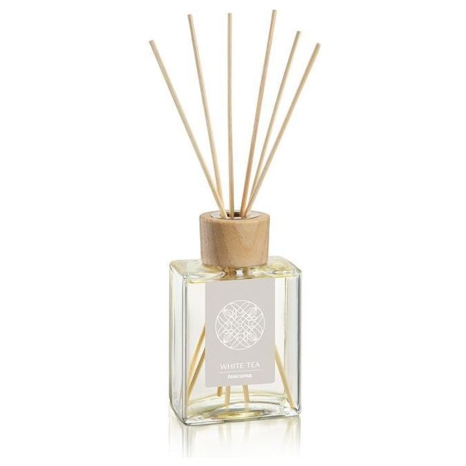 Tescoma 906625 Fancy Home Diffusore di Essenza Te' Bianco 200 ml con 9 Bastoncini Rattan
