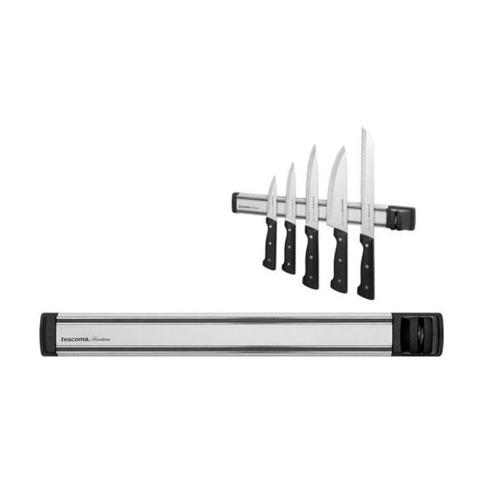 Tescoma T638699 President Barra Magnetica Porta Coltelli con Affilatore Superficie Diamantata 41 cm colore Nero