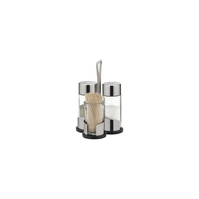 Tescoma T650322 Club Set Sale Pepe e Stuzzicadenti 3 pezzi in Vetro e Acciaio Inossidabile