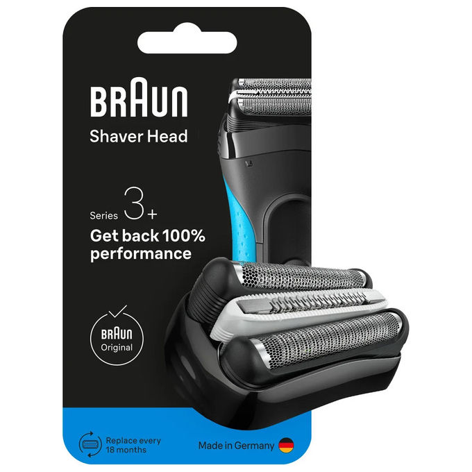 Testina di ricambio per rasoio BRAUN SERIES 3, compatibile con tutta la Serie 3 (modello 32B, Series 3+ e ProSkin)