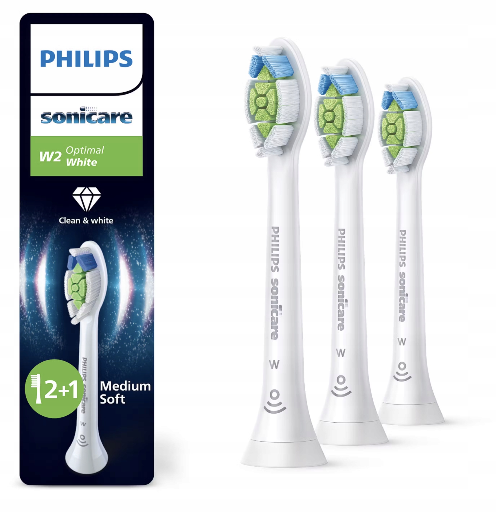 Testine Per Spazzolino Philips Sonicare W2 Optimal White, 3 Pezzi, Colore Bianco Testine Per Spazzolino Philips Sonicare W2 Optimal White, 3 Pezzi, Colore Bianco