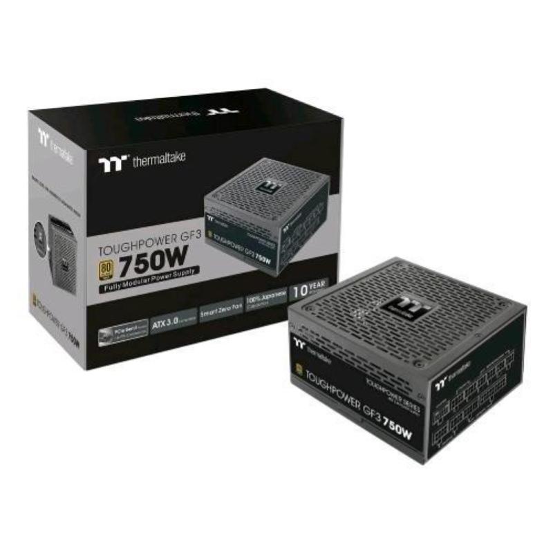 Thermaltake toughpower gf3 alimentatore pc 750w 80 plus gold completamente modulare atx 3.0 ventola silenziosa 140 black
