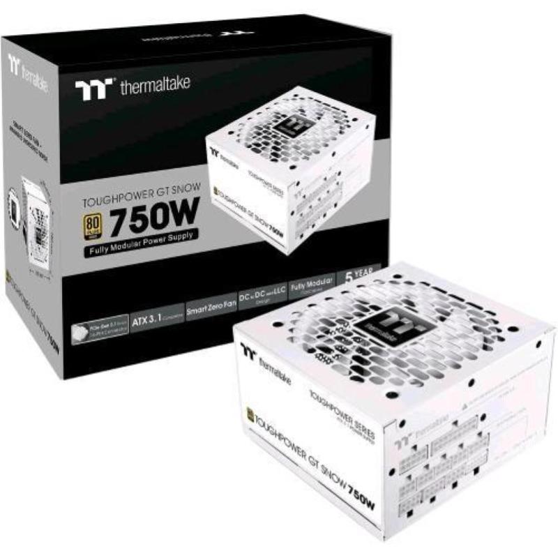 Thermaltake toughpower gt 750 alimentatore 750 w 80+ gold completamente modulare atx 3.1 snow white