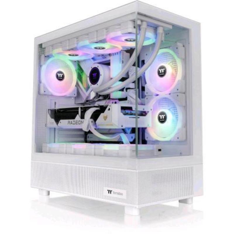 Thermaltake view 270 tg argb mid tower micro atx pannelli frontali e laterali in vetro temperato snow white