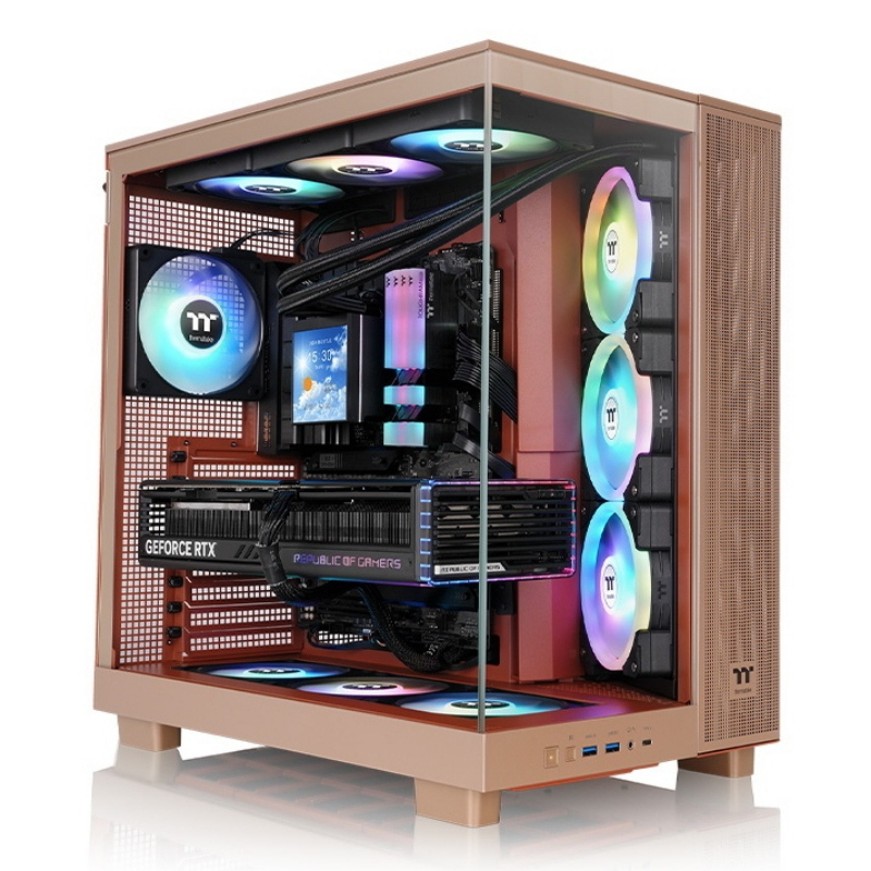 Thermaltake view 380 xl tg argb mid tower atx gehäuse sichtfenster gravel sand
