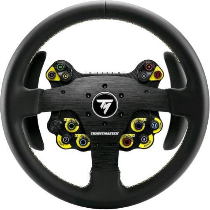 Thrustmaster evo racing 32r leather, volante da corsa rivestito in pelle e hub rimuovibile, per pc e console nero