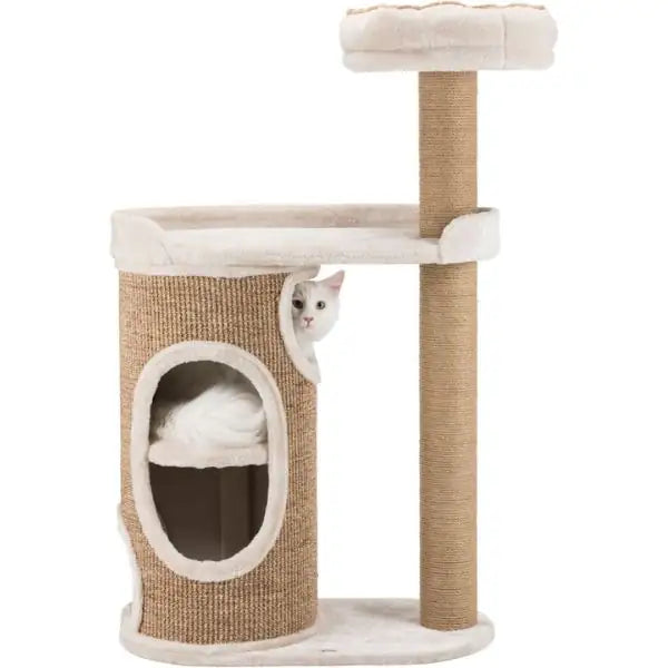 Tiragraffi a 2 piani con tronchetto, doppia nicchia e piattaforma Trixie Misura 70x38x117h cm - Tiragraffi gatto - 1° ORDINE? scegli tra BZR5 - BZR20 + 200 pt fedeltà