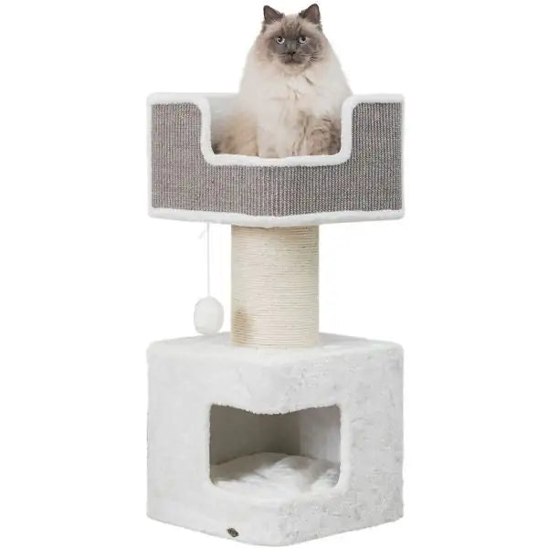 Tiragraffi XXL Ava super accessoriato in sisal e peluche Trixie Misura 39x39x86 cm - Tiragraffi gatto - 1° ORDINE? scegli tra BZR5 - BZR20 + 200 pt fedeltà